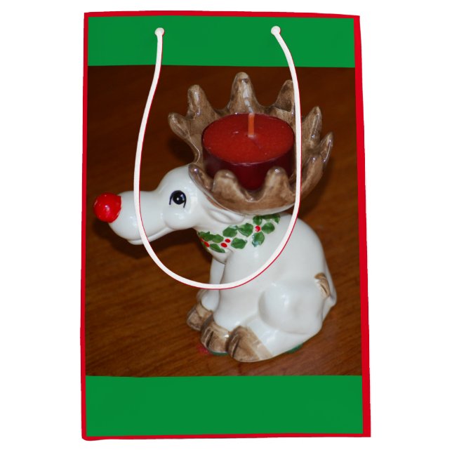 Vintage Rudolf The Reindeer Medium Gift Bag (Front)