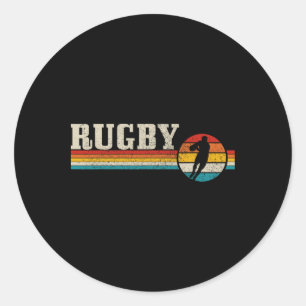 Vintage Rugby Player Sport Retro Men Boys Footbyll Classic Round Sticker