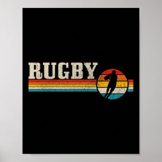 Vintage Rugby Player Sport Retro Men Boys Footbyll Poster