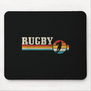 Vintage Rugby Player Sport Retro Men Boys Footll Mouse Mat