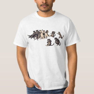 vintage rugby playing cats tshirt