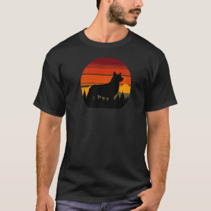 Vintage Rugged Retro Sky & Forest Corgi Dog 1 T-Shirt