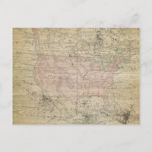 Vintage Rugged Wood Look Map Postcard