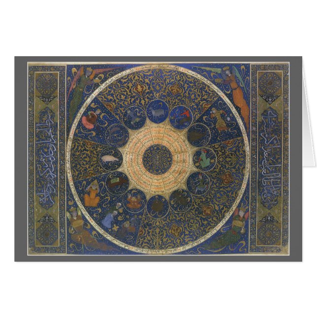 Vintage Rulers Horoscope, Antique Islamic Zodiac (Front Horizontal)