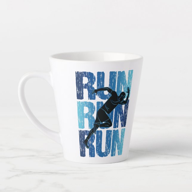 Vintage Runner - Run Run Run Latte Mug (Left)