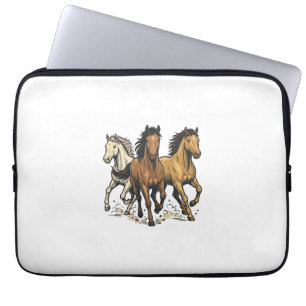 Vintage Running Horses Vector Art Design_1 Laptop Sleeve