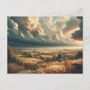 Vintage Rural Landscape Inspiration Postcard
