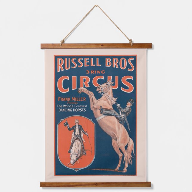 Vintage Russell Brothers Circus Poster. Hanging Tapestry (Front)