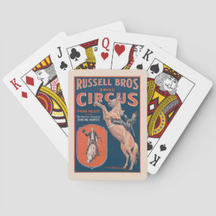 Vintage Russell Brothers Circus Poster. Playing Cards