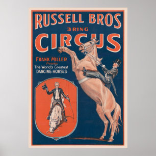 Vintage Russell Brothers Circus Poster. Poster