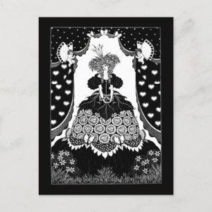 Vintage Russian Art Nouveau Queen and cupids Postcard