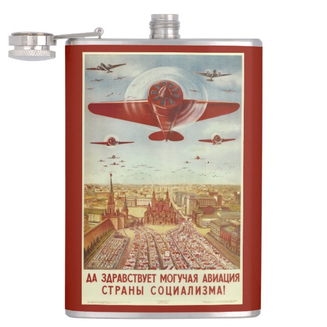 Vintage Russian Aviation Propaganda flask (Opened)