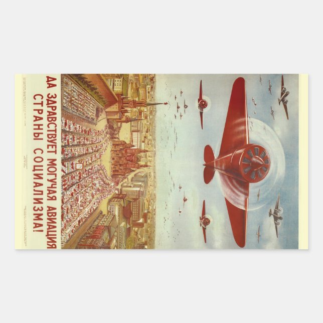 Vintage Russian Aviation Propaganda stickers (Front)