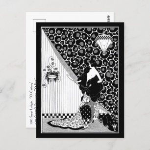 Vintage Russian beauty Art Nouveau illustration Postcard