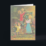Vintage Russian Christmas Greeting Card<br><div class="desc">Retro / Vintage Russian Christmas greeting card.  Adorable children decorating the Christmas Tree!  Счастливого Рождества !  Merry Christmas!</div>