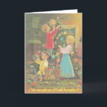 Vintage Russian Christmas Greeting Card<br><div class="desc">Retro / Vintage Russian Christmas greeting card.  Adorable children decorating the Christmas Tree!  Счастливого Рождества !  Merry Christmas!</div>