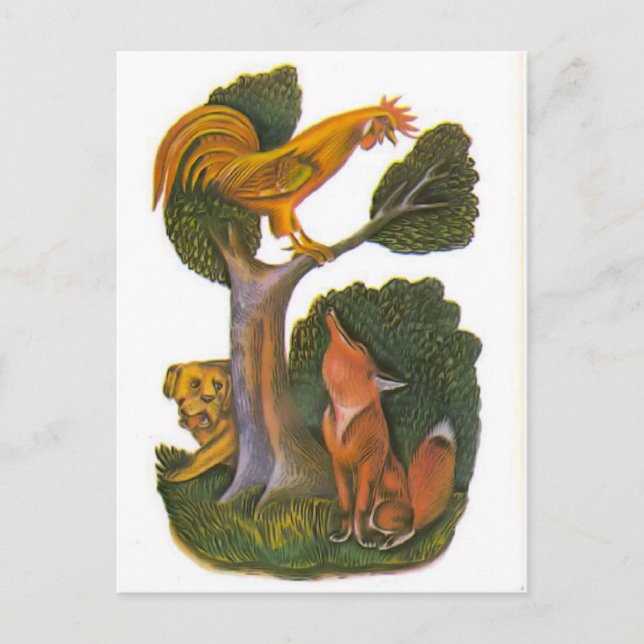 Vintage Russian illustrations, Aesop's fables 12 Postcard (Front)