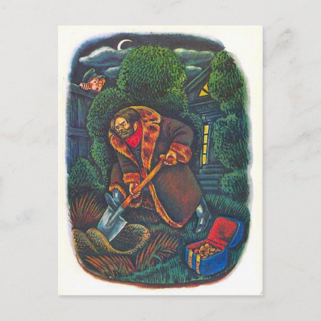 Vintage Russian illustrations, Aesop's fables 7 Postcard (Front)