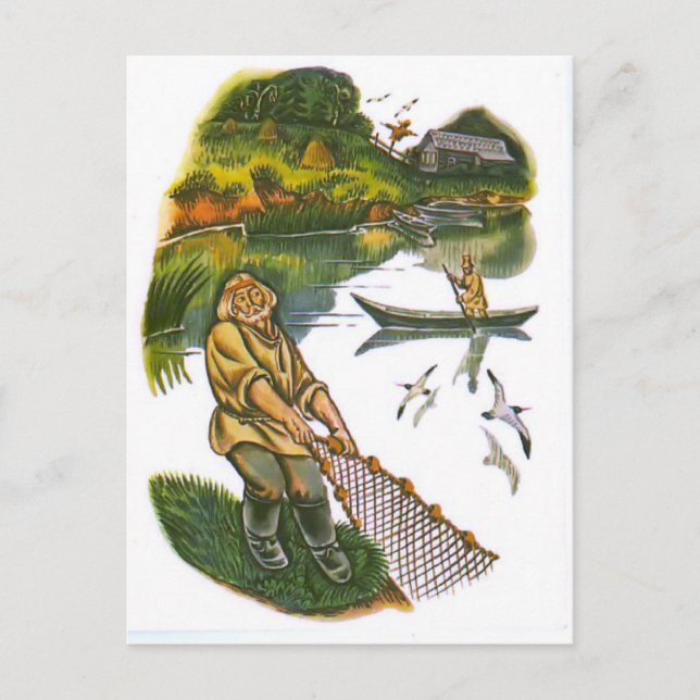 Vintage Russian illustrations, Aesop's fables 8 Postcard (Front)