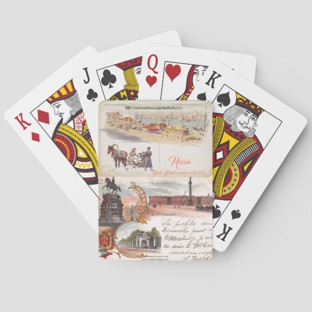 "Vintage Russian Postcards" Playing Cards (Back)