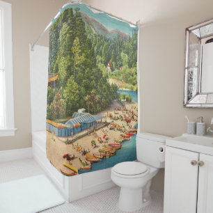 Vintage Russian River Beach  Shower Curtain