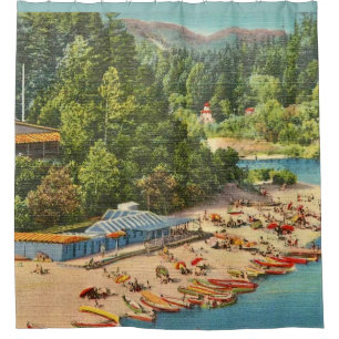 Vintage Russian River Beach  Shower Curtain