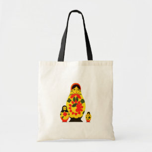 Vintage Russian Russia Chic Matryoshka Doll Tote Bag