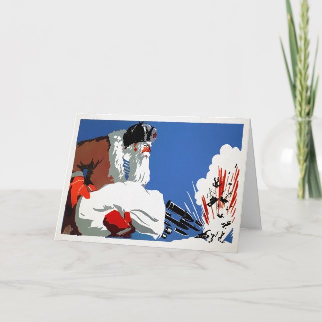 Vintage Russian Santa Holiday Card (Front)