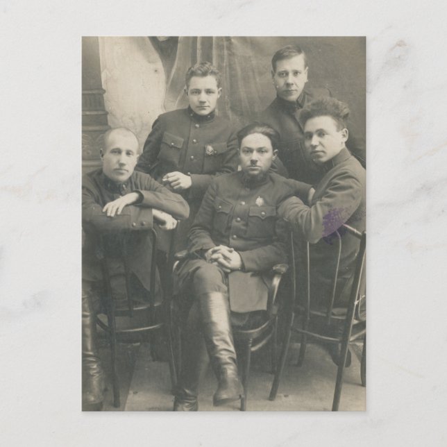 Vintage Russian Soldiers Postcard (Front)