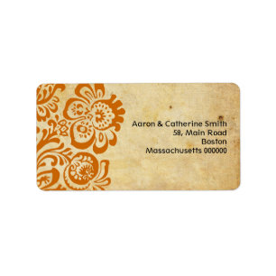 Vintage Rust Floral Wedding Address Labels