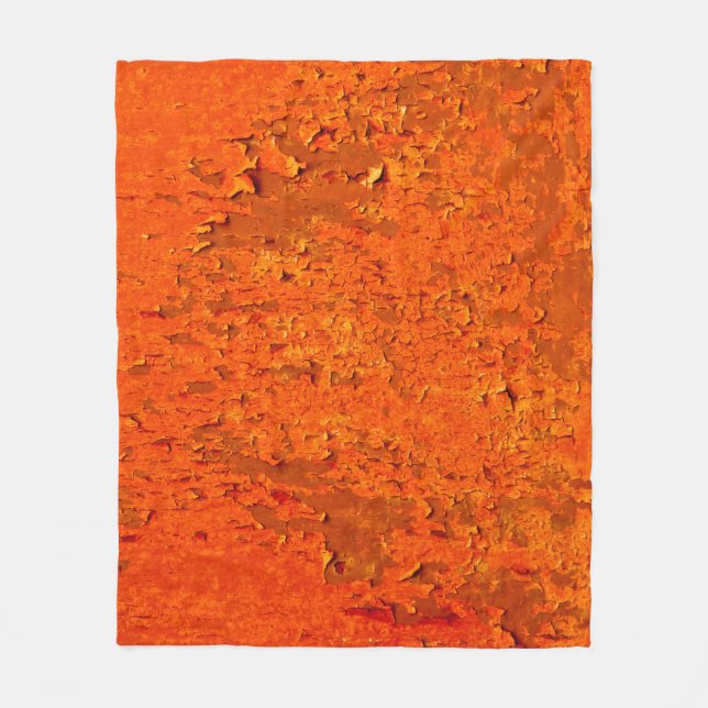 Vintage Rust: Old Textured Surface Fleece Blanket (Front)