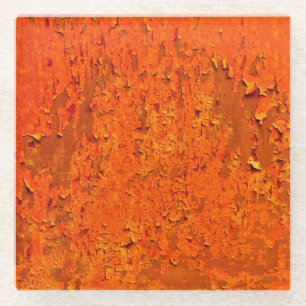 Vintage Rust: Old Textured Surface Glass Coaster