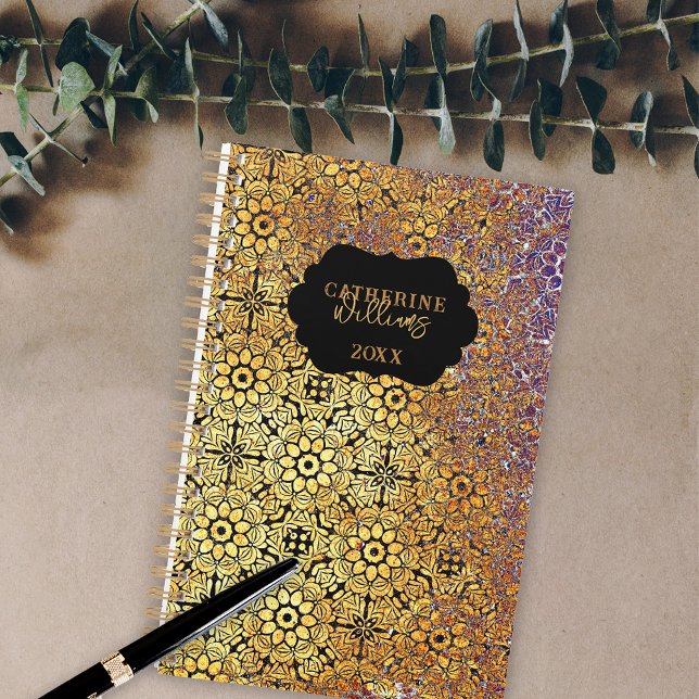 Vintage Rusted Textured Damask Floral Pattern Planner (Creator Uploaded)