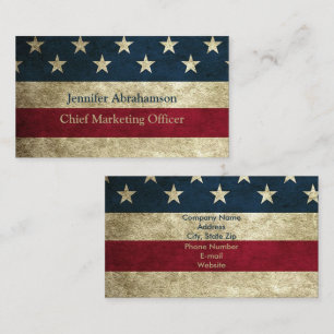 Vintage Rustic American Flag Business Cards