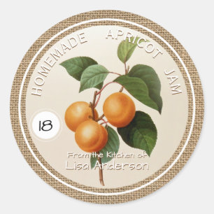 Vintage Rustic Apricot Jam personalised R Label
