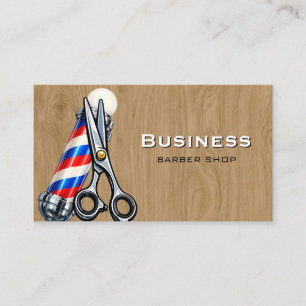 Vintage Rustic Barber Barbershop Business Card