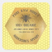 Vintage rustic bee honey comb honey jar