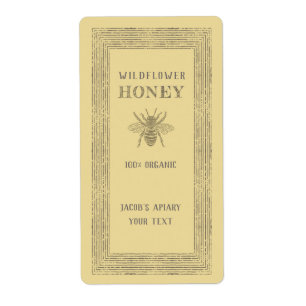 Vintage rustic bee honey jar