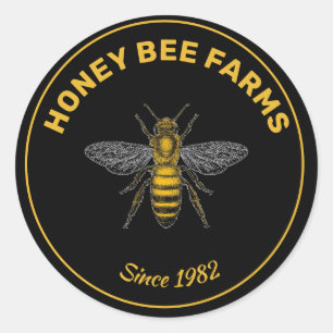 Vintage Rustic Bee Honeycomb Classic Round Sticker