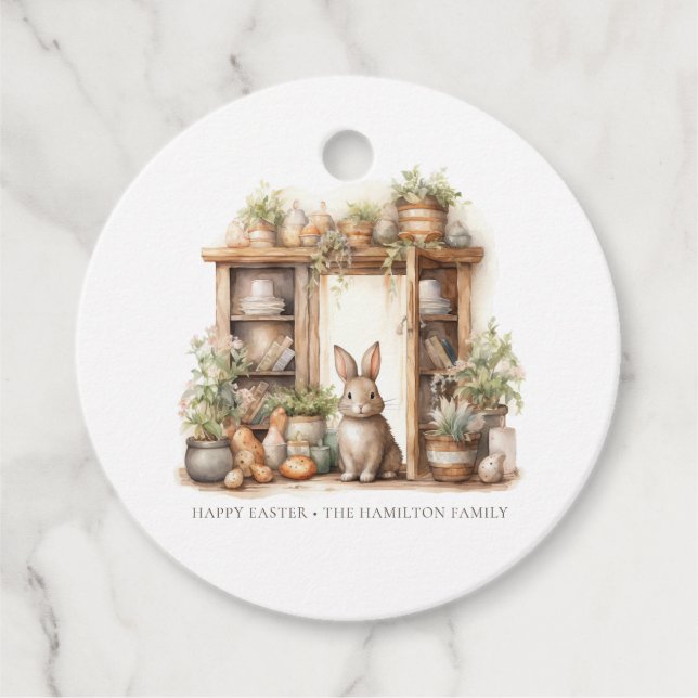 Vintage Rustic Beige Easter Favour Tags (Front)