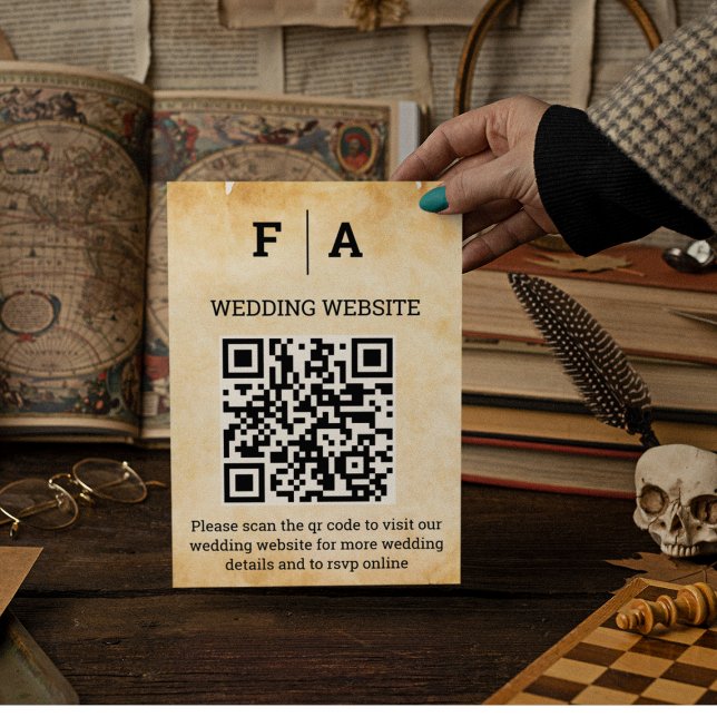 Vintage Rustic Black Flourish Parchment Enclosure Card (Creator Uploaded)