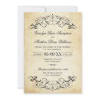 Vintage Rustic Black Flourish Parchment Wedding