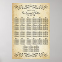 Vintage Rustic Black Flourish Wedding Seating
