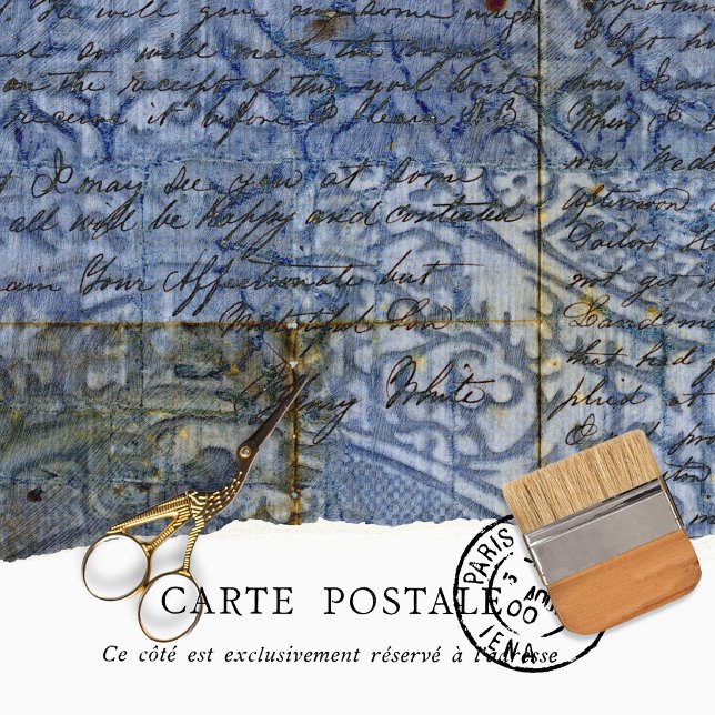 Vintage Rustic Blue Texture Decoupage Tissue Paper (Creator Uploaded)