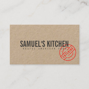 Vintage Rustic Bold Stamped Logo Kraft Business Card
