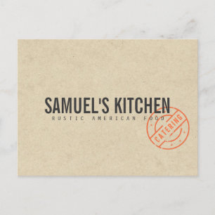 Vintage Rustic Bold Stamped Logo Kraft Look Postcard