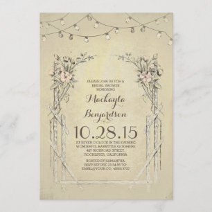 vintage rustic bridal shower invitation