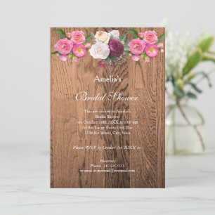 Vintage Rustic Bridal Shower Invitation
