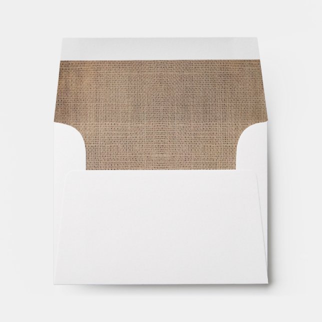Vintage Rustic Burlap Wedding RSVP Envelopes (Back (Bottom))