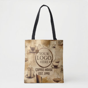 Vintage Rustic Cafe and Coffee Shop Business Logo Tote Bag